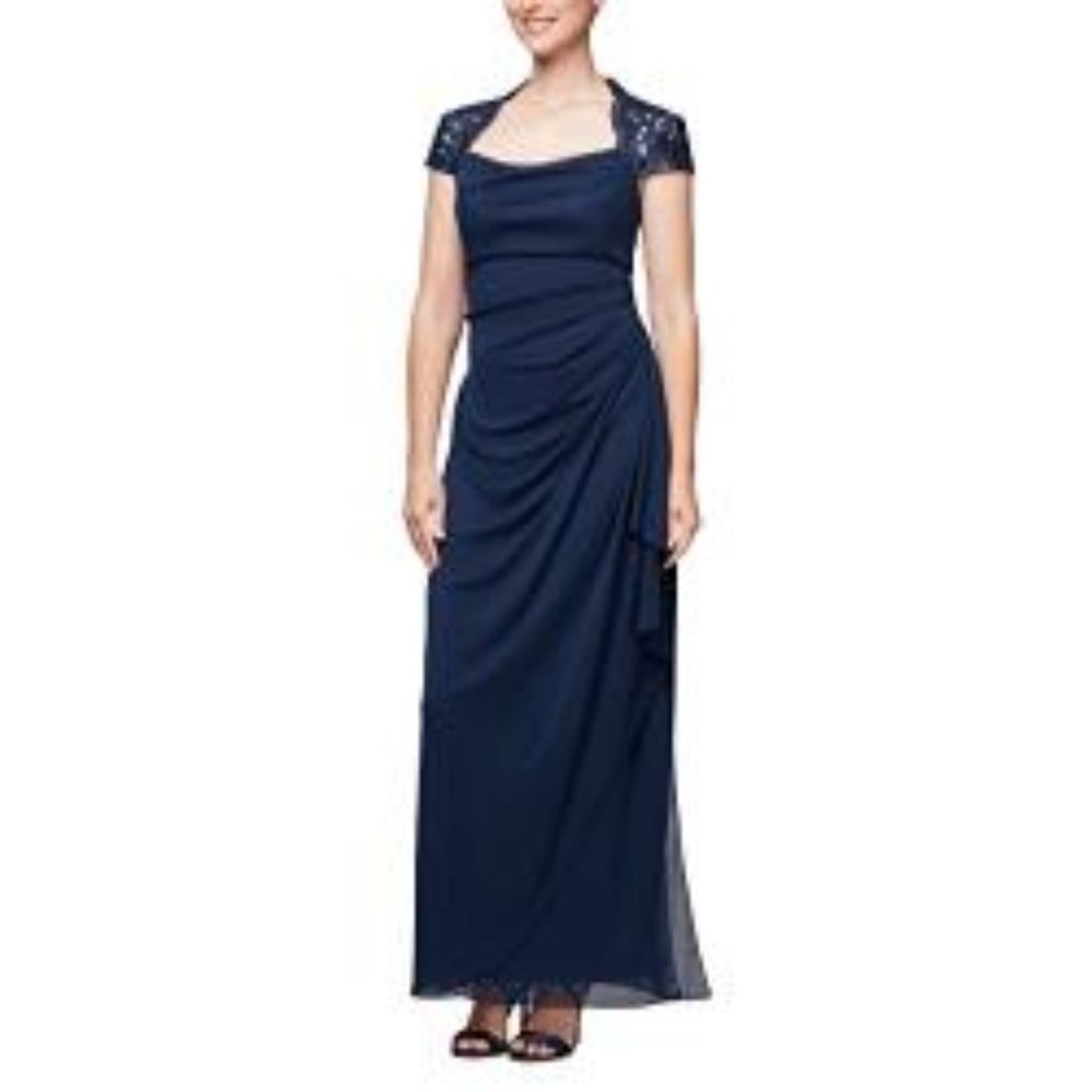 Alex Evenings Women's Empire Waist and Lace Dress